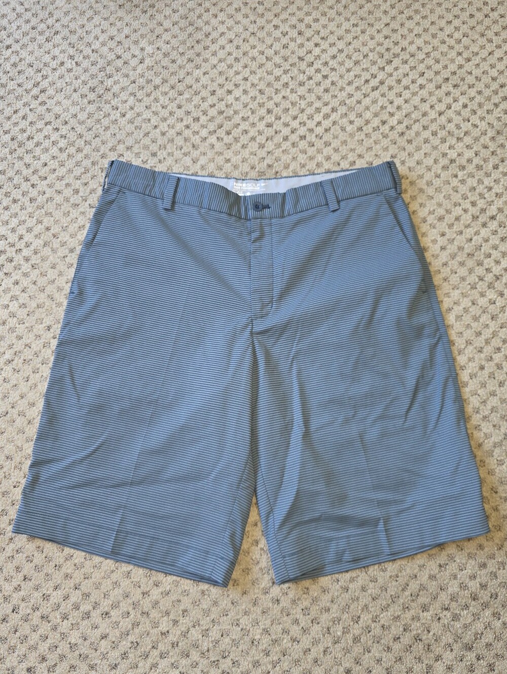 Nike Golf Tour Performance Men's Light Blue Micro-Striped Flat Front Shorts